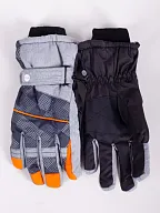 Yoclub Pánské zimní lyžařské rukavice REN-0278F-A150 Grey 20