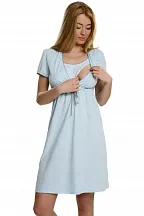 Bavlněná těhotenská noční košile Felicita modrá  XXL