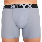 Pánské boxerky Styx long sportovní guma světle šedé (U1067) M